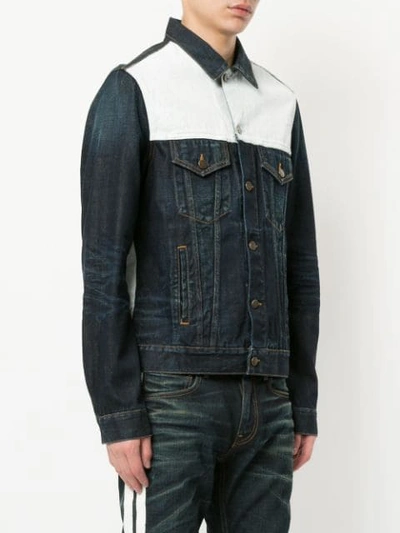 Shop Ports V Colour Block Panel Denim Jacket In Blue