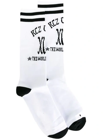 Shop Ktz Logo Print Socks In White