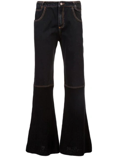 Shop Telfar Boot Cut Wide Leg Jeans In Black