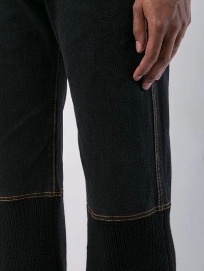 Shop Telfar Boot Cut Wide Leg Jeans In Black