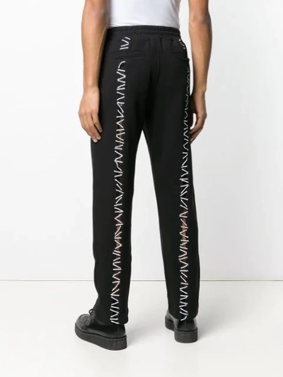 Shop Ktz Pin Embroidery Track Pants In Black