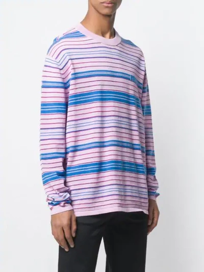 Shop Acne Studios Striped Sweater In Pink