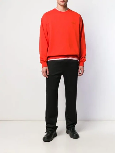 Shop Acne Studios Face Patch Sweatshirt In Red