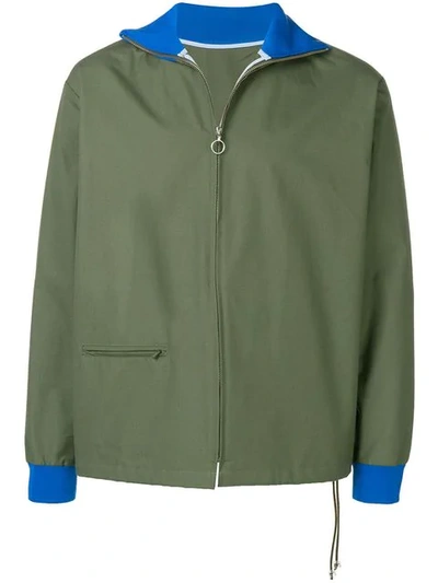 Shop Anglozine Tilson Zipped Jacket In Green