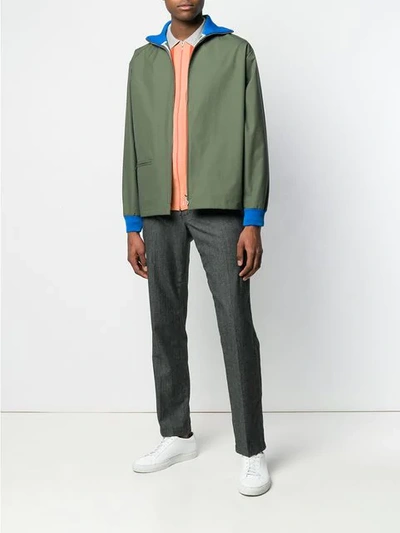 Shop Anglozine Tilson Zipped Jacket In Green