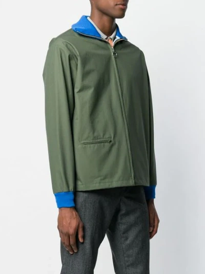 Shop Anglozine Tilson Zipped Jacket In Green