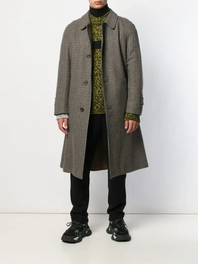 Pre-owned Aquascutum Vintage 1990's Tweed Overcoat In Brown