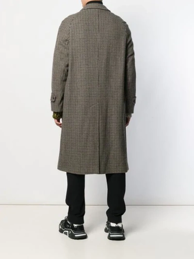 Pre-owned Aquascutum Vintage 1990's Tweed Overcoat In Brown