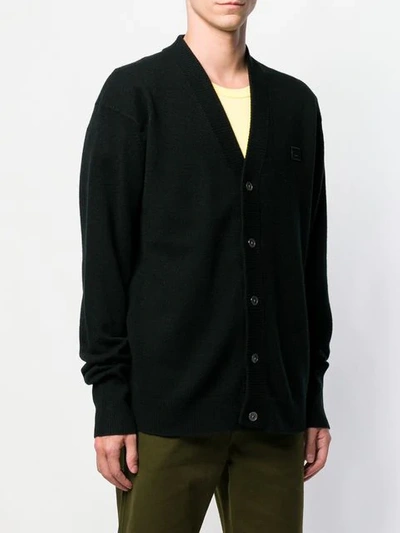 Shop Acne Studios Neve Face Cardigan In Black