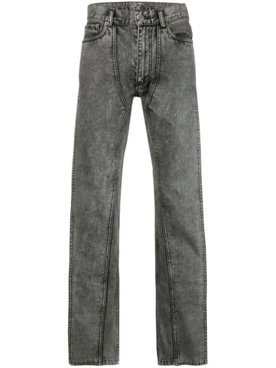 Shop Y/project Double Straight Leg Jeans In Grey