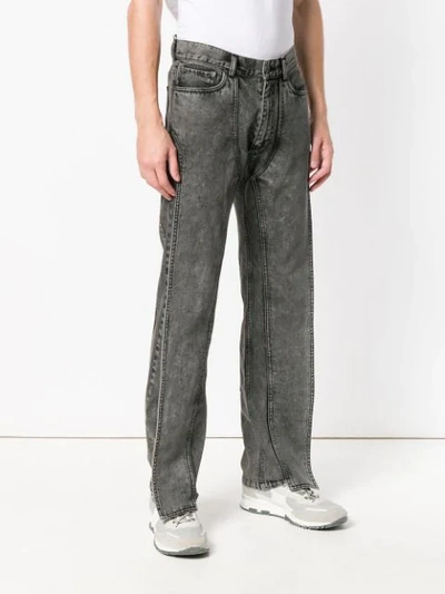 Shop Y/project Double Straight Leg Jeans In Grey