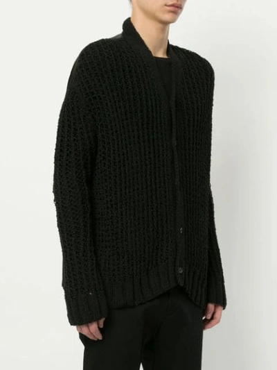 Shop Ann Demeulemeester Open Knit Cardigan In Black