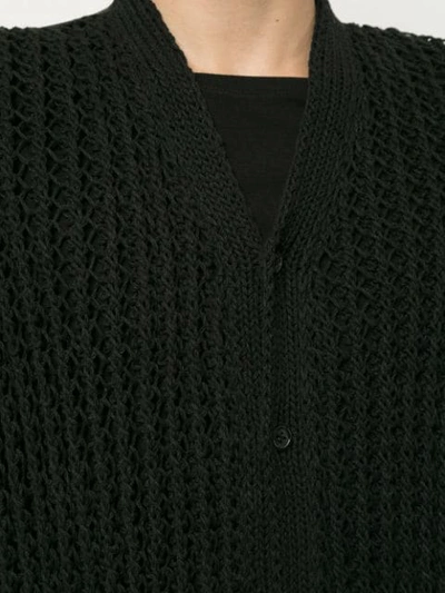 Shop Ann Demeulemeester Open Knit Cardigan In Black