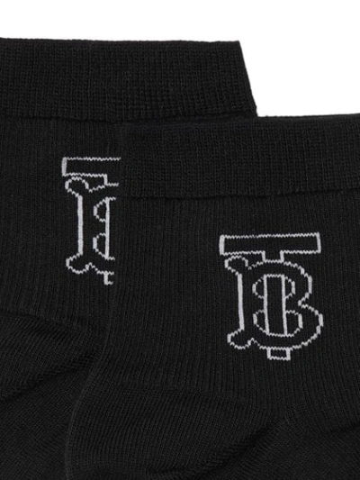 Shop Burberry Monogram Intarsia Socks In Black