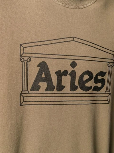 Shop Aries Logo Print Sweatshirt In Green