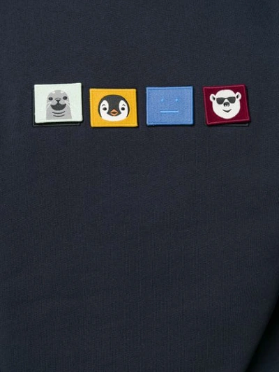 Shop Acne Studios Sweatshirt Mit Tier-patches - Blau In Blue