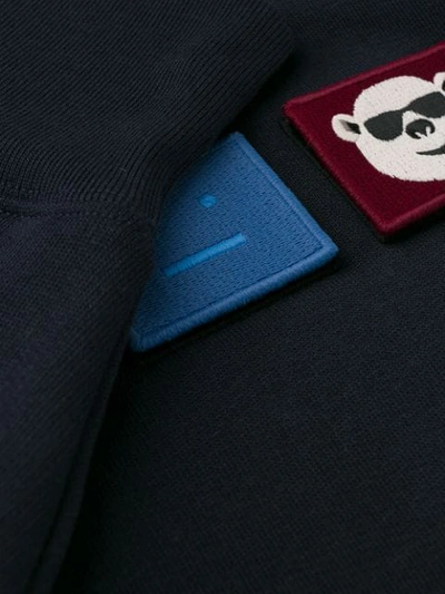 Shop Acne Studios Sweatshirt Mit Tier-patches - Blau In Blue