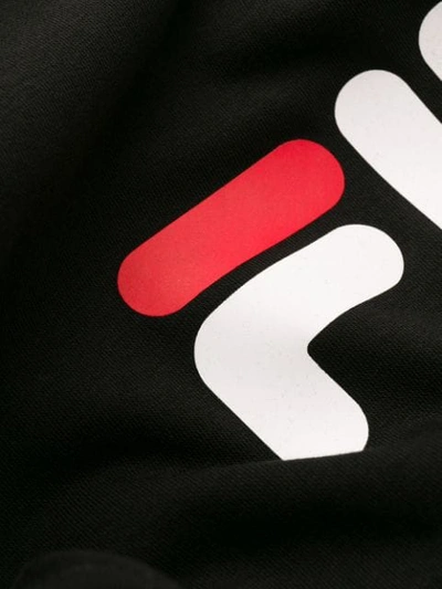 Shop Fila Logo Print Hoodie In Black