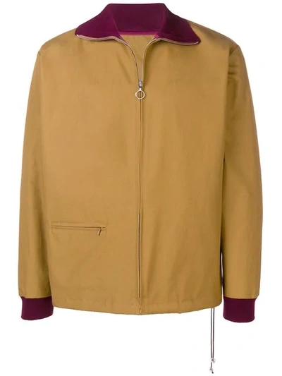 Shop Anglozine Tilson Zipped Jacket In Brown
