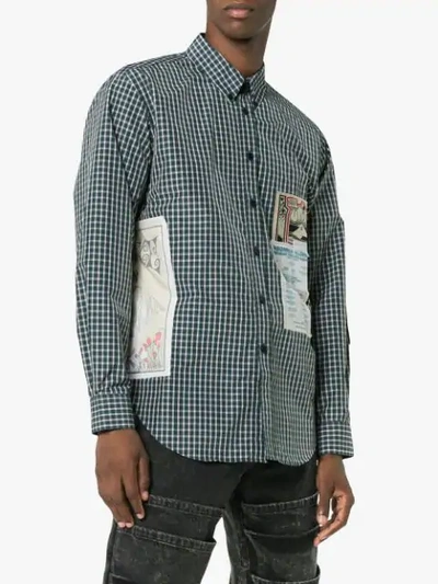 Shop Martine Rose Patchwork Gingham Button-down Shirt - Green