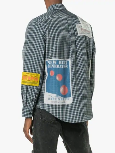 Shop Martine Rose Patchwork Gingham Button-down Shirt - Green