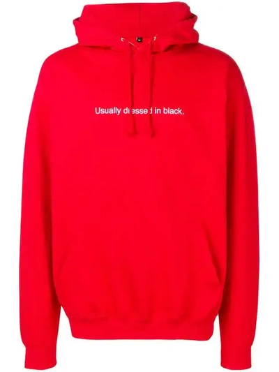 Shop Famt Usually Dressed In Black Hoodie In Red