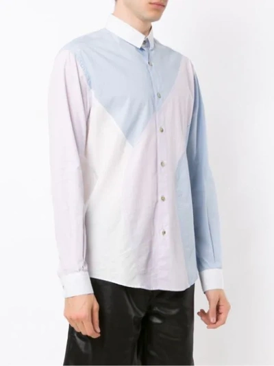 Shop À La Garçonne Panelled Shirt In Blue