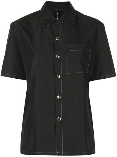 Shop Adam Selman Sport Contrast Stitching Shirt In Black