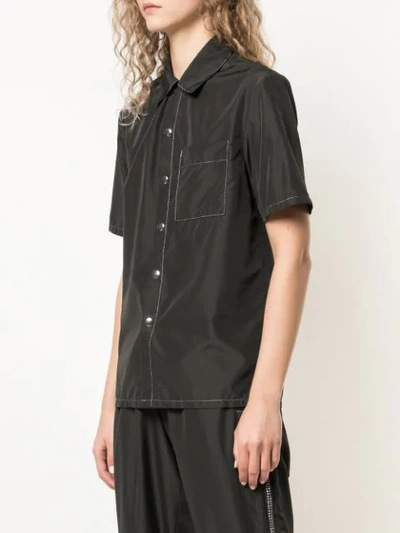 Shop Adam Selman Sport Contrast Stitching Shirt In Black