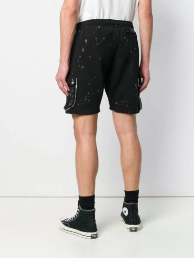 Shop Faith Connexion Bleached Cargo Sweat Shorts In Black