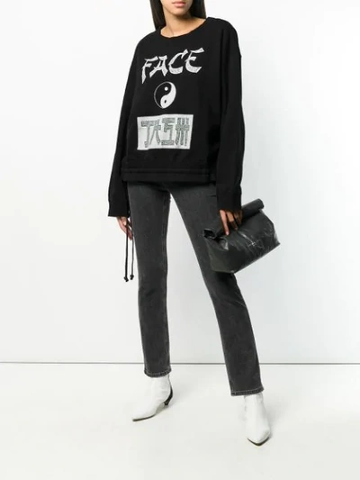 Shop Facetasm Logo Print Sweatshirt In Black