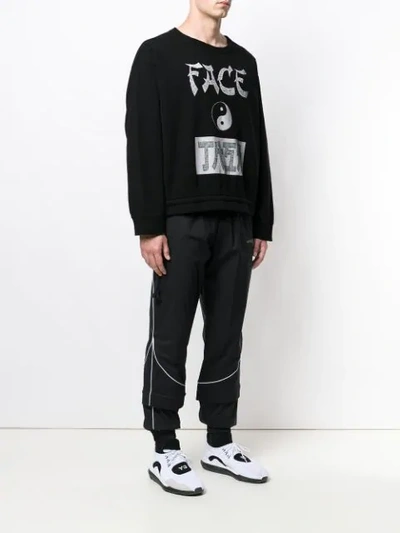 Shop Facetasm Logo Print Sweatshirt In Black