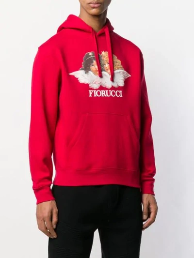 Shop Fiorucci Vintage Angels Hoodie In Red