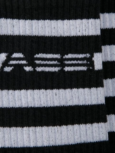 Shop Adam Selman Sport Striped Sport Socks  In Black