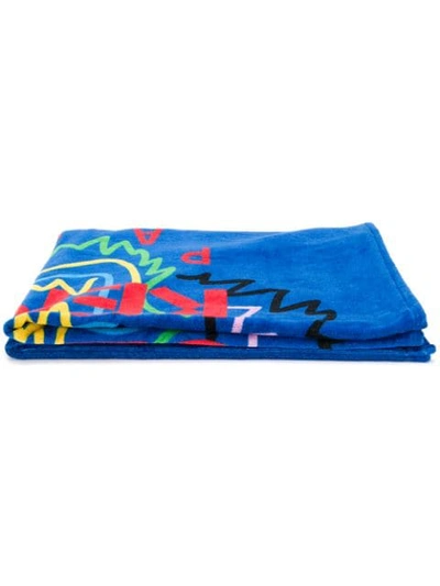 Shop Kenzo Tiger Beach Towel In Blue