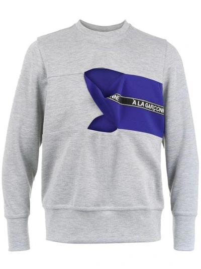 Shop À La Garçonne Cut Out Detail Sweatshirt In Grey