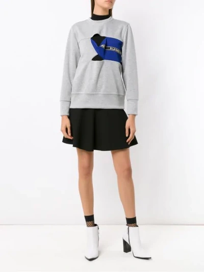 Shop À La Garçonne Cut Out Detail Sweatshirt In Grey