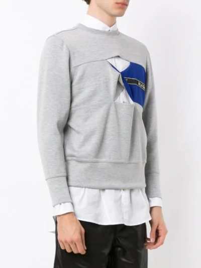 Shop À La Garçonne Cut Out Detail Sweatshirt In Grey