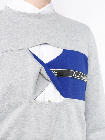 Shop À La Garçonne Cut Out Detail Sweatshirt In Grey