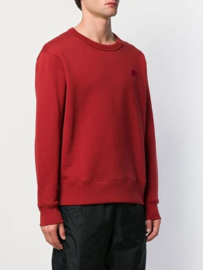 Shop Acne Studios Fairview Face Sweatshirt In Red