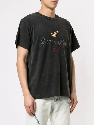 Shop Ground Zero Descending Angel Embroidered T In Gray