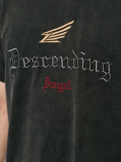 Shop Ground Zero Descending Angel Embroidered T In Gray