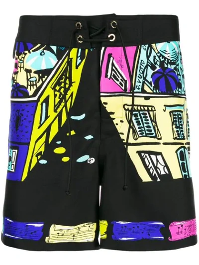 Shop Emilio Pucci Capri Print Shorts - Black