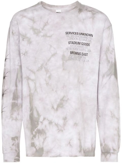 Shop Services Unknown X Browns East Stadium Goods Tie-dye T-shirt In Grey
