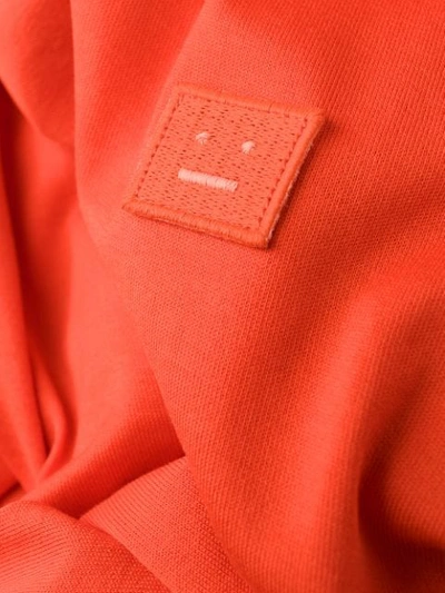 Shop Acne Studios Face Patch Long-sleeved T-shirt In Orange