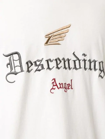 GROUND ZERO DESCENDING ANGEL EMBROIDERED T-SHIRT - 白色