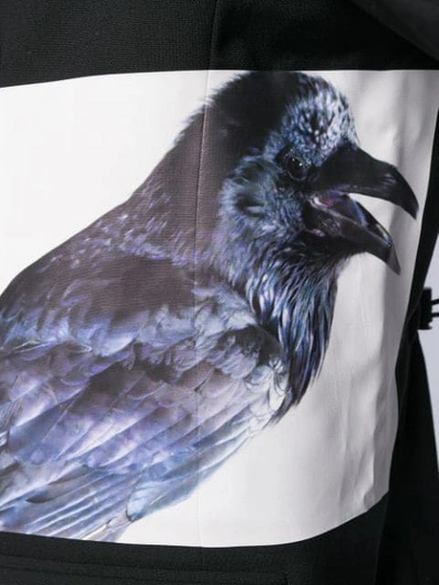 Shop Yuiki Shimoji Crow Printed Patch Blazer In Black