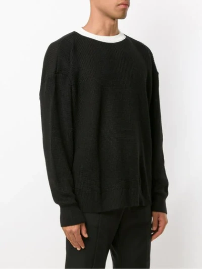 Shop Àlg Contrast Neckline Jumper In Black