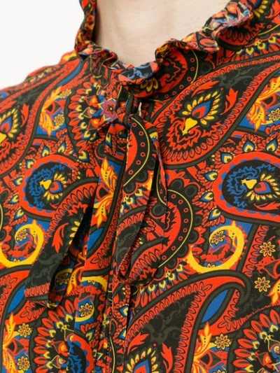 Shop Jw Anderson Men's Paisley Zip-through Shirt In Scarlet