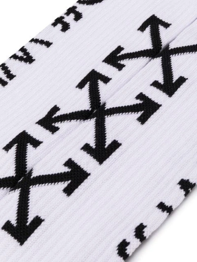 Shop Off-white Knitted Arrow Socks In White